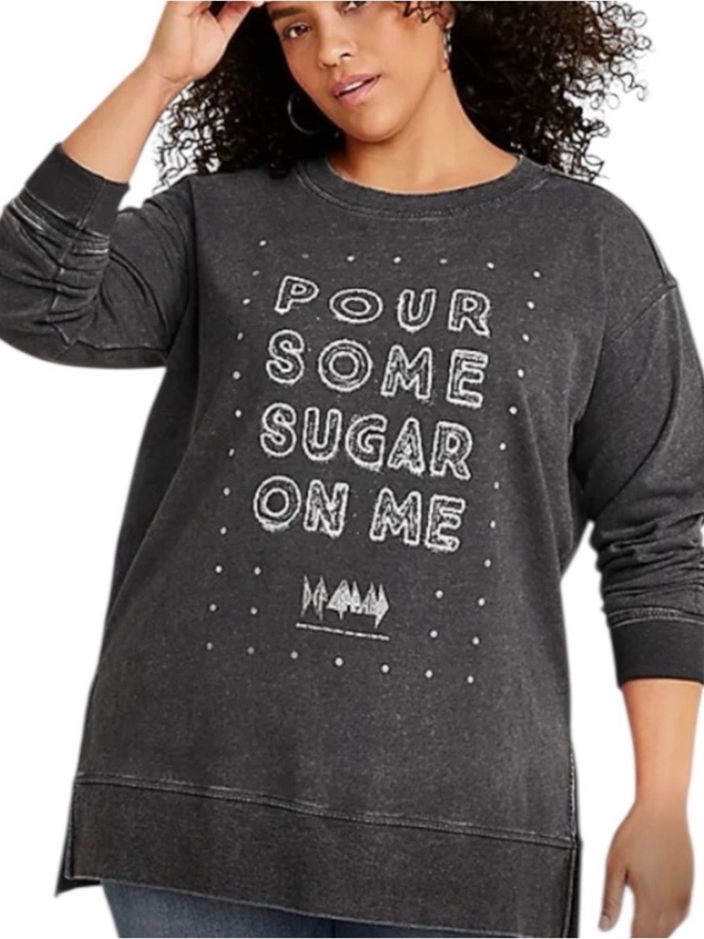 Maurice’s Pour Some Sugar On Me Charcoal Def Leppard Sweatshirt